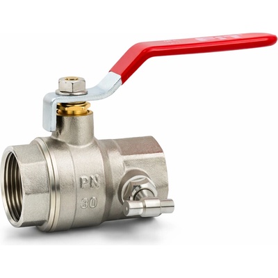 GEOS AGT Kulový kohout plnoprůtokový s vypouštěním páka DN 15 - 1/2" (F-F)