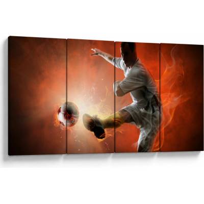 Obraz - Futbalista, štvordielne 160x80 cm