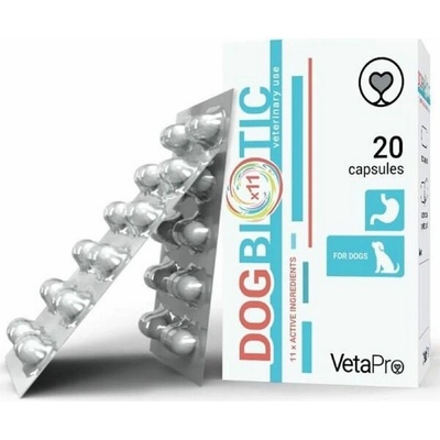 VetaPro Dog Biotic kapsule pre psy s poruchami gastrointestinálnej mikroflóry 20 kapsúl