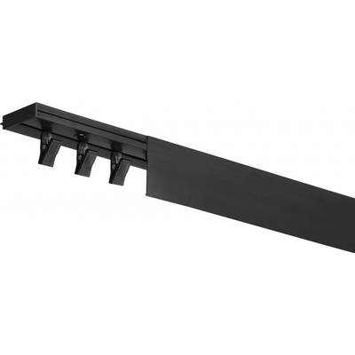 Dekodum Stropní kolejnice z PVC jednořadá černá s krytem 310 cm na žabky