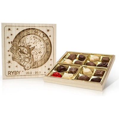 Selllot Ryby Belgické pralinky v dřevěné dóze 200 g