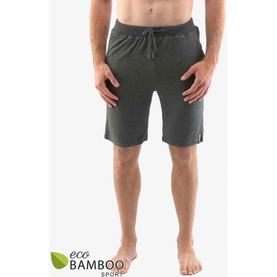 GINA pánské kraťasy pánské krátké šité klasické jednobarevné ECO Bamboo Sport 93018P tm. šedá