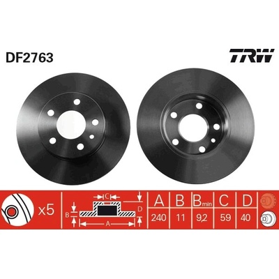 TRW Brzdový kotúč DF2763