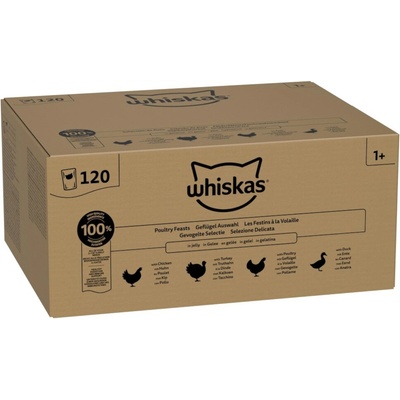 Whiskas Adult hydinový výber v želé 120 x hydinový výber v želé 85 g