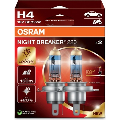 Osram Night Breaker 220 H4 P43t 12V 60/55W 2 ks 64193NB220-2HB – Hledejceny.cz