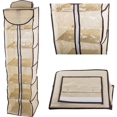 Verk 01335 Závesný organizér s 5 priehradkami fóliami 30x30x100cm béžová