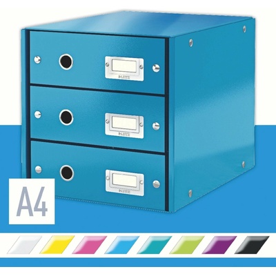 Leitz Click&Store box 3 zásuvky metalický modrý