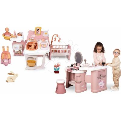 Smoby Set kosmetický stolek a domeček pro panenku trojkřídlý My Beauty Center 3v1 s kuchyňkou koupelnou a ložnicí
