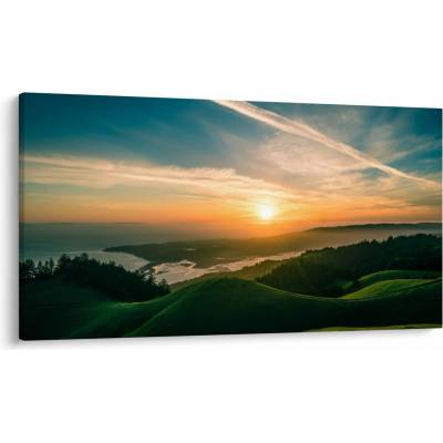 Obraz východu slnka nad morom, jednodielne 120x70 cm