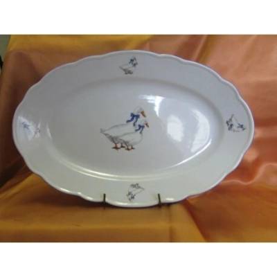 Český porcelán Dubí Mísa oválná U666 husy 35 cm