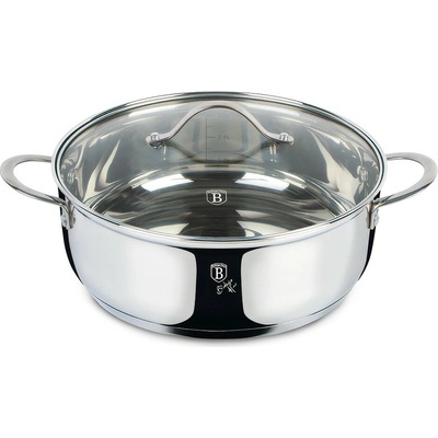 Pro-Tech shop Nerezový mělký kastrol se skleněnou poklicí Silver Jewellery 28cm 55684