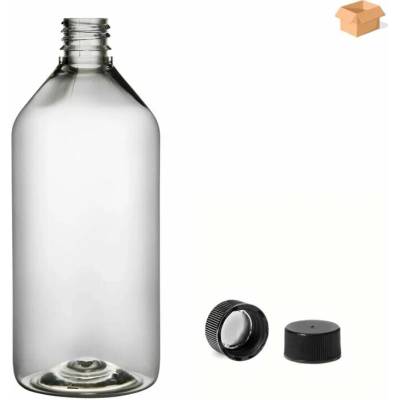Via Plastová lahvička čirá s černým uzávěrem 215 ml 225 ks