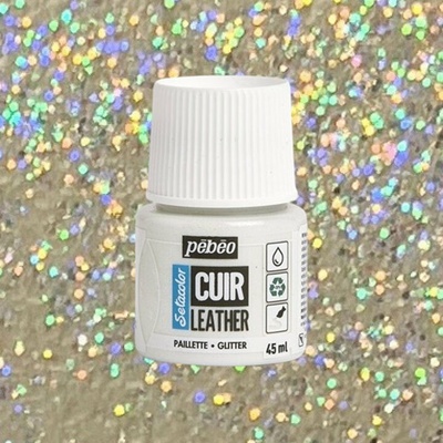 Pebeo Setacolor matt satin farba na kožu 45 ml dúhova glitrová