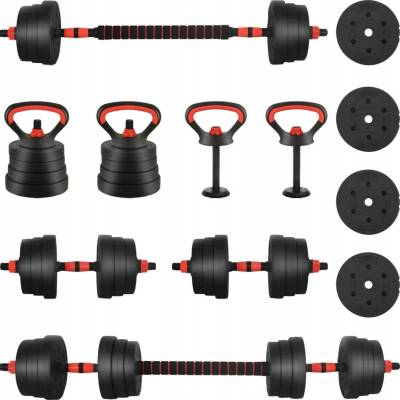 VidaXL Potažené gumované činky nastavitelné 1 x 30 kg