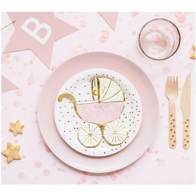 Party Deco SPK29-081J Papierové servítky Retro kočík 14x15 cm Ružová