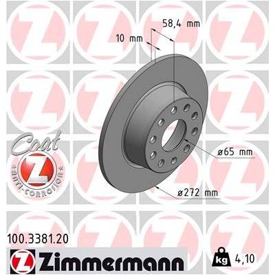 ZIMMERMANN Brzdový kotúč 100338120