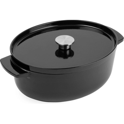 KitchenAid Kastrol litinový oválný s poklicí 30cm/5,6l černá