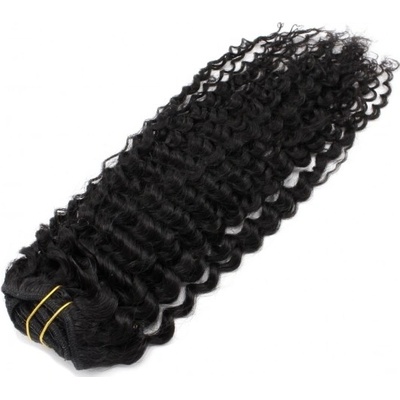 Deluxe kudrnatá clip in sada 51cm - černá