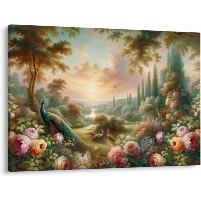 Obraz - Pávi v zahradě, jednodílný 100x70 cm