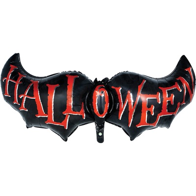 Guirca Halloween fóliový balónek netopýr s nápisem 100 cm