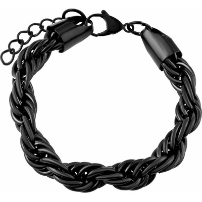 SILVEGO Náramek Valis z chirurgické oceli černý 10 mm KMM206157B