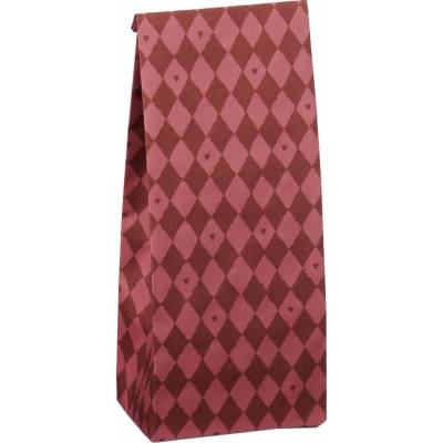 Ib Laursen Papírový sáček Harlequin/Hearts Red 22,5 cm – set 5 ks, růžová barva, papír