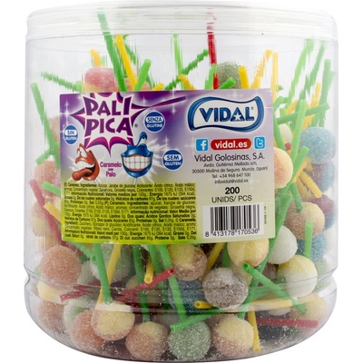 Vidal Palipica Kyselé lízátko 200 x 7,5 g
