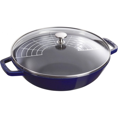 Staub Wok se skleněnou poklicí tmavě modrý 30 cm