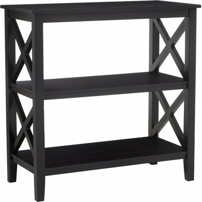 Premier Housewares Čierny regál z borovicového dreva 40x81x81 cm Heritage
