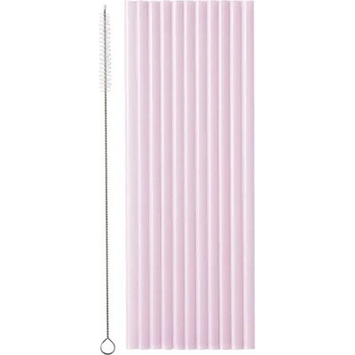 PartyDeco Plastová brčka fialová 23 cm 12 ks