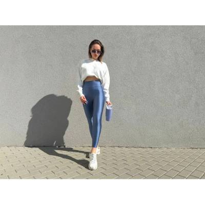 Sim Fashion Lesklé sťahujúce legíny GIGI-SF Modrá