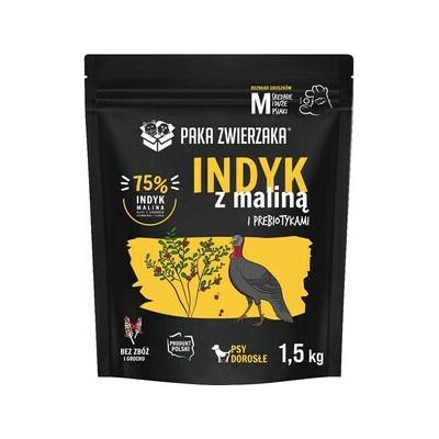 Paka Zwierzaka Turkey with raspberry M 1,5 kg