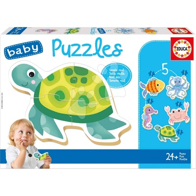 EDUCA Baby Vodní zvířata 5v1 3-5 dílků