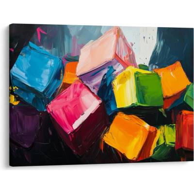 Obraz - Barevné krychle, jednodílný 70x50 cm