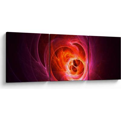 Moderný obraz ružovej abstrakcie, trojdielne 150x50 cm