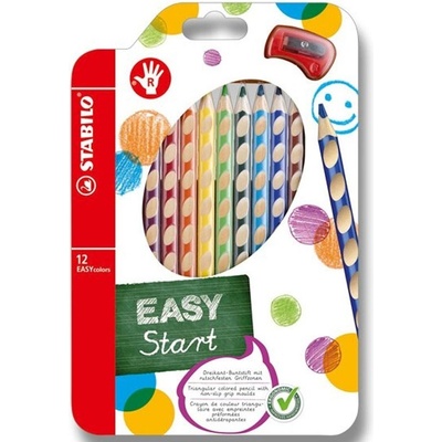 Stabilo Pastelky EASYColors pre pravákov 12 ks s orezávatkom