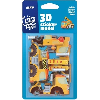 3D samolepkové stavební stroje jeřáb