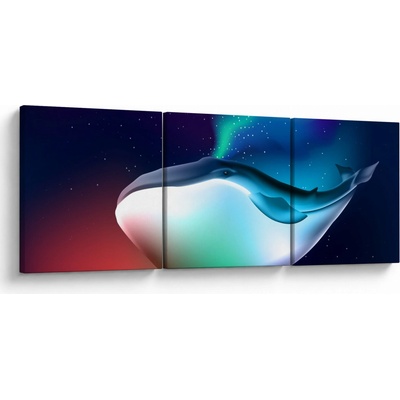 Obraz - Vesmírná velryba, třídílný 150x50 cm