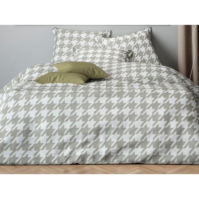 Mistral Home obliečka bavlna satén Pied de Poule sivá 200x220 2x70x90