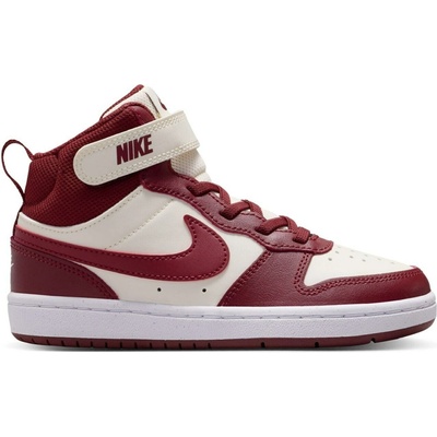 Nike D´detské členkové tenisky Court Borough Mid 2 vínová biela