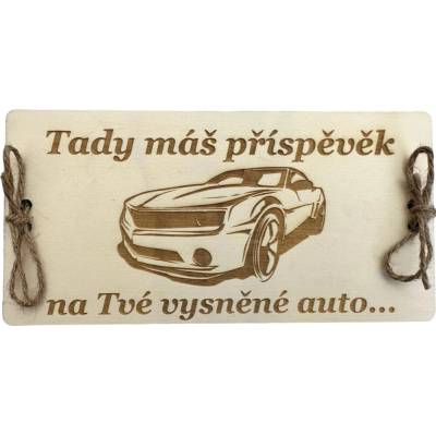 Dřevěná dárková obálka - Automobil