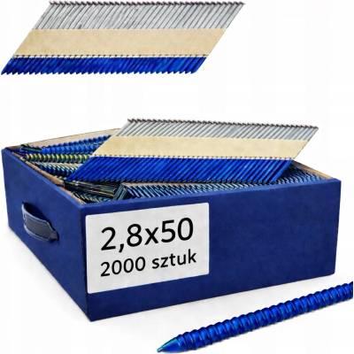 žiadna značka Klince do klincovačky 2,8x50 krúžkové pozinkované spájané papierom 34° 2000ks