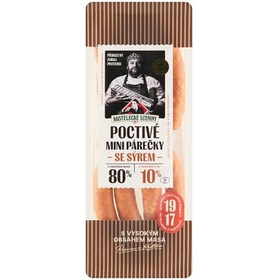 Kostelecké Uzeniny Poctivé mini párečky se sýrem 0,180 kg