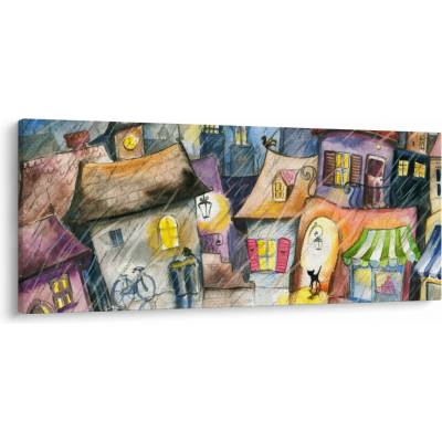 Obraz - Deštivý večer, jednodílný 120x50 cm