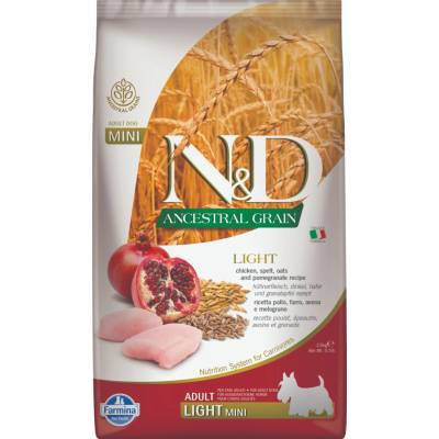 N&D Ancestral Grain Dog Adult Light Mini Chicken Spelt Oats & Pomegranate 2,5 kg
