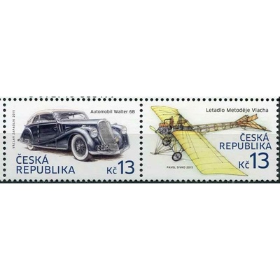 Česká pošta (2015) č. 838 - 839 ** - Česká republika - historické auto + letadlo (2)