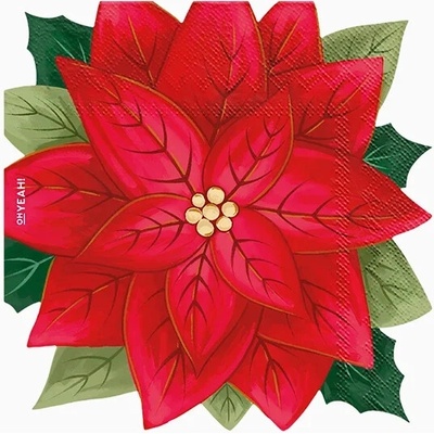 Oh Yeah! Vianočné papierové servítky v tvare kvetu 33x33 cm 20 ks