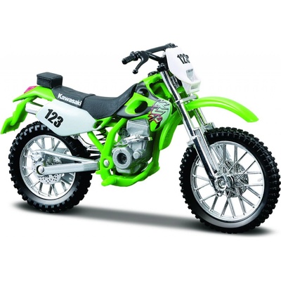 Maisto motorka na stojánku Kawasaki KLX 250SR zelená 1:18