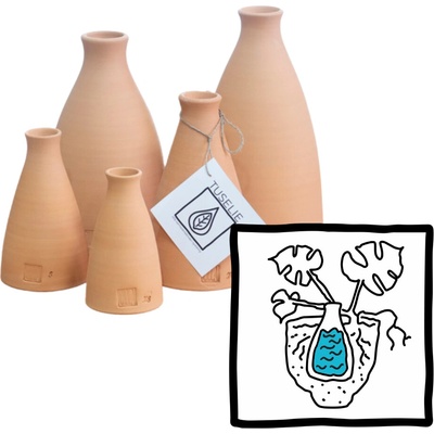 Tuselie Zavlažovací nádoba olla květináčová velikost XS objem 120 ml