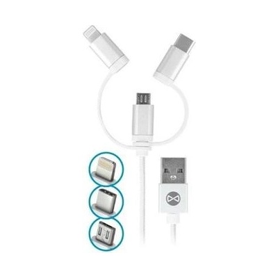 Forever DATAPIP5-MICWH 3v1 USB microUSB/UCB-C/lightning, 1m